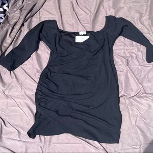 In The Style x LATECIA Black Off The Shoulder Bodycon Mini Dress